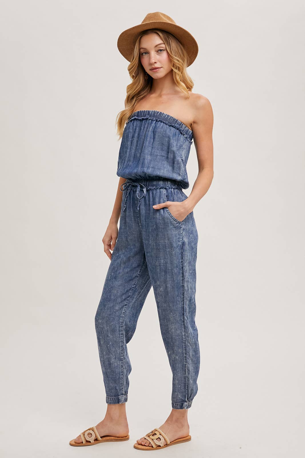 ACID WASH TUBE JUMPSUIT