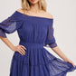 SWISS DOT OFF SHOULDER DRESS