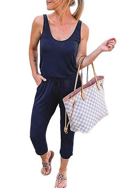 Striped Short Sleeve Drawstring Waist Romper
