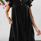 Ruffle Sleeve V Neck Frilled Shift Dress