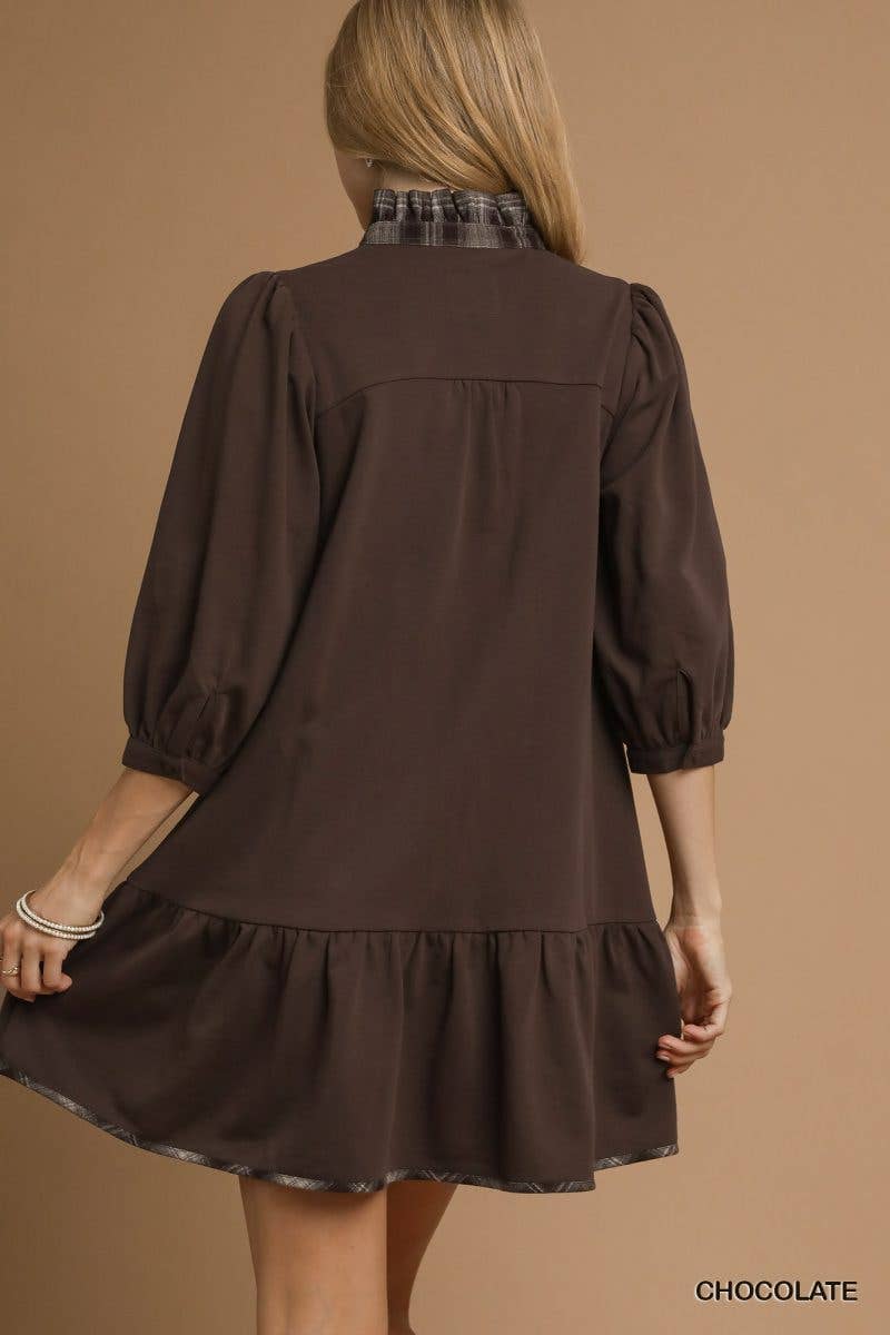 French Terry Ruffle Hem Dress