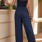 _SOLID COLOR TUBE TOP BOW JUMPSUIT