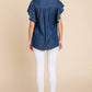 LST5325 - CHAMBRAY FLUTTER SLEEVE TOP=