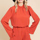 CWR1863L-Mock Neck Bell Sleeve Romper