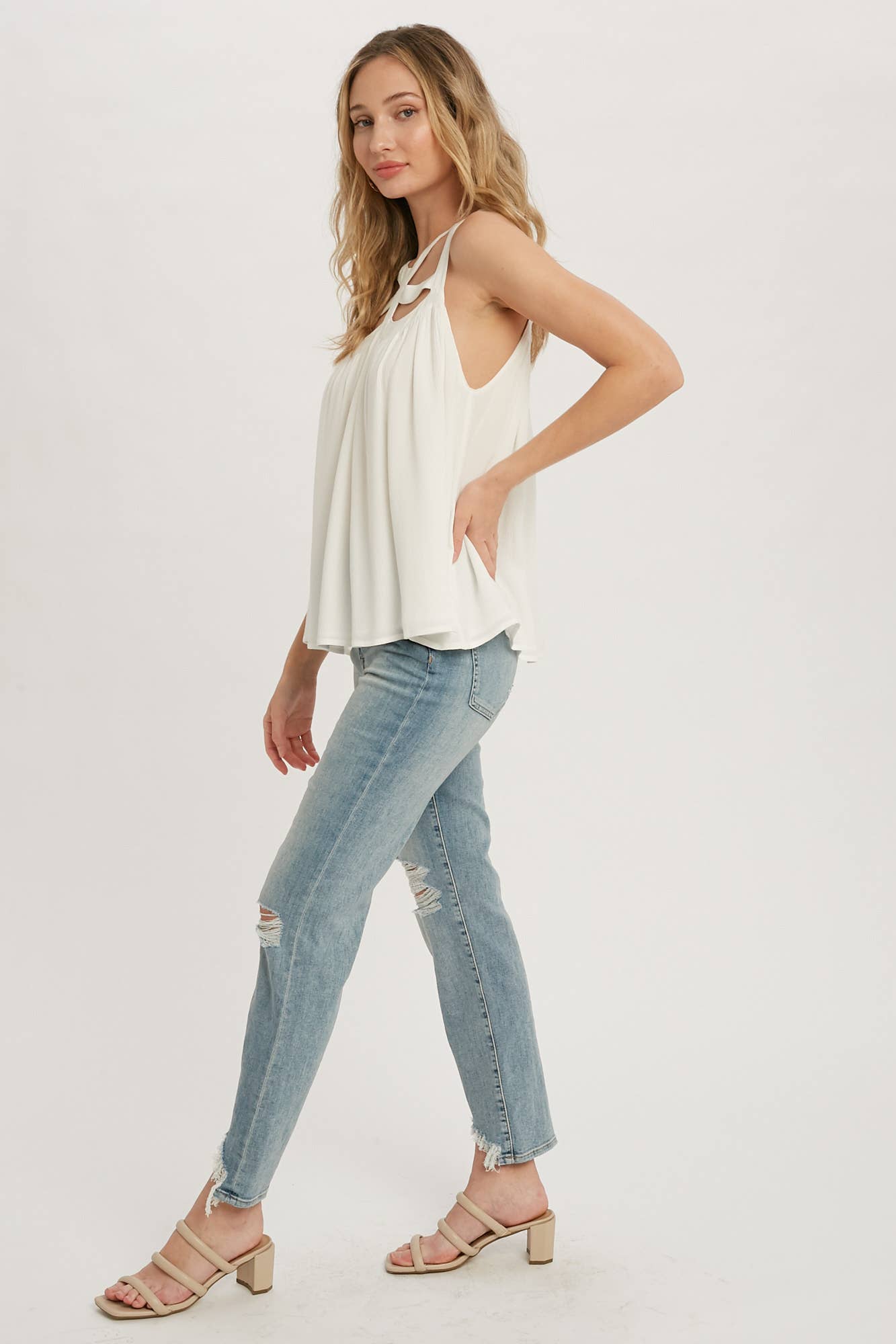 CAGED NECK TANK TOP
