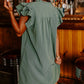 Ruffle Sleeve V Neck Frilled Shift Dress