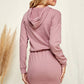 Solid Hoodie Midi Dress