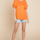 Round Neck Semi Loose Ruffle Sleeve Top