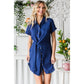 Cotton Boil Front Tie Shirts Dress