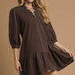 French Terry Ruffle Hem Dress