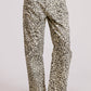 Leopard Print Barrel Leg Denim Jeans
