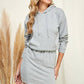 Solid Hoodie Midi Dress