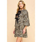Print Woven Ribbon Tie Short Dress