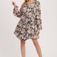 FLORAL PRINT RUFFLED SWING DRESS