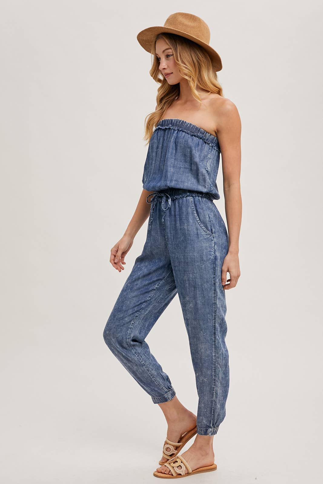 ACID WASH TUBE JUMPSUIT