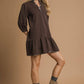 French Terry Ruffle Hem Dress