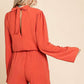 CWR1863L-Mock Neck Bell Sleeve Romper