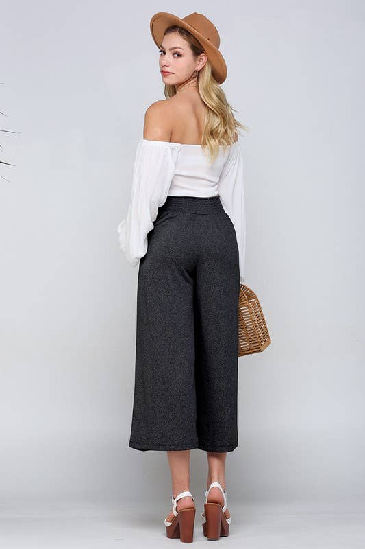 Smocked WAIST BEND GAUCHO PANTS