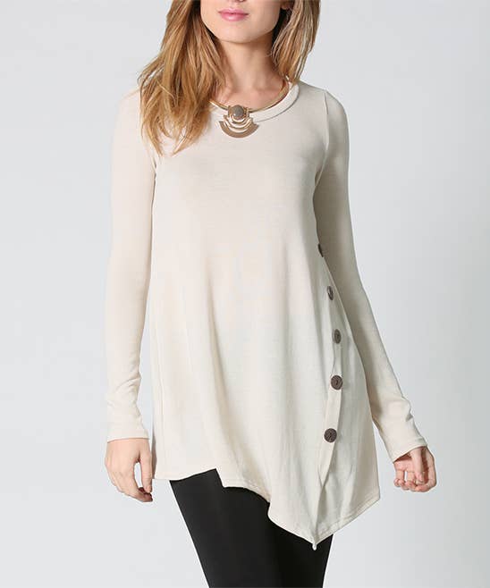 Side button cozy knit tunic