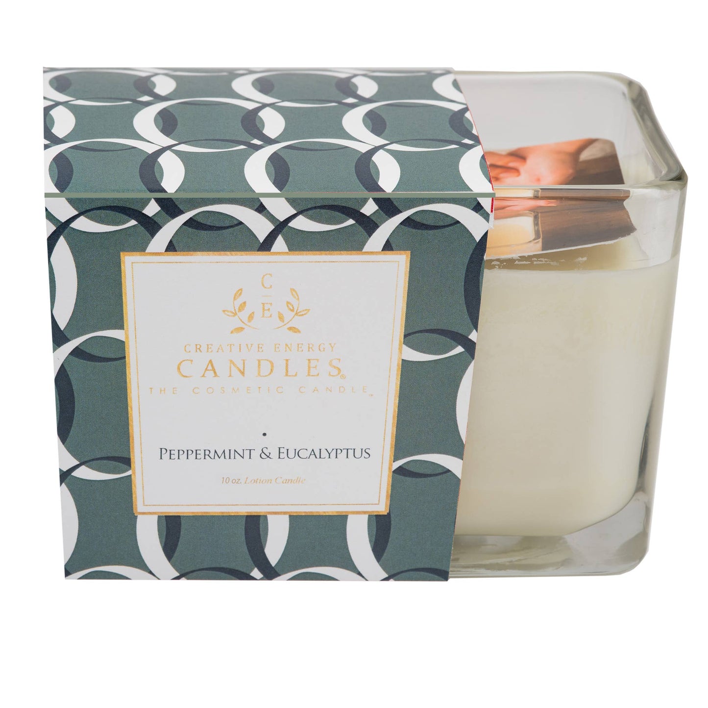 Peppermint & Eucalyptus: 2-in-1 Soy Lotion Candle 10oz