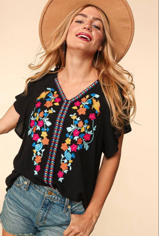 Embroidered Floral Blouse
